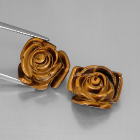 天然棕色Tiger's Eye，异形，16.3×15.5毫米，不透明