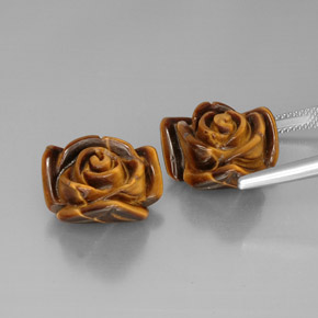 天然棕色Tiger's Eye，异形，16.3×15.5毫米，不透明