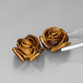天然棕色Tiger's Eye，异形，16.4×15.8毫米，不透明