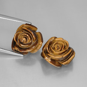 天然棕色Tiger's Eye，异形，16.2×15.5毫米，不透明