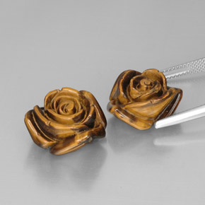 天然棕色Tiger's Eye，异形，16.2×15.5毫米，不透明