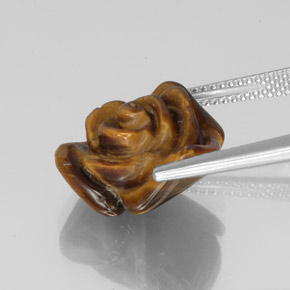 9.71克拉天然棕色Tiger's Eye，异形，15.1×14.9毫米，不透明