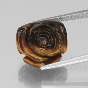 10.61克拉天然棕色Tiger's Eye，异形，15.6×15.2毫米，不透明