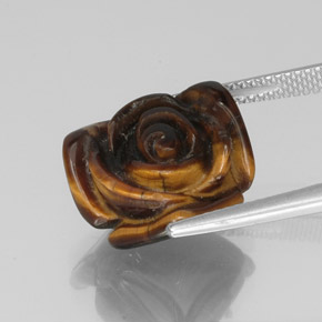 10.61克拉天然棕色Tiger's Eye，异形，15.6×15.2毫米，不透明