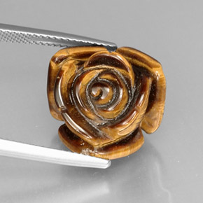 12.81克拉天然棕色Tiger's Eye，异形，16×15.8毫米，不透明