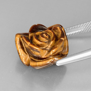 12.81克拉天然棕色Tiger's Eye，异形，16×15.8毫米，不透明