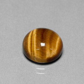 6.69克拉天然棕色Tiger's Eye，圆形切割，12.07毫米，不透明