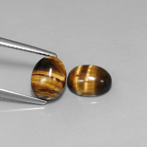 克拉天然虎眼石，椭圆形切割，不透明