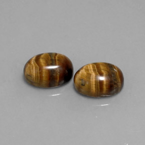 天然棕色Tiger's Eye，椭圆形切割，9×6.9毫米，不透明