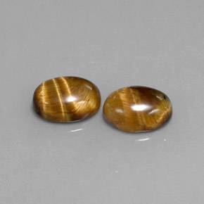 天然棕色Tiger's Eye，椭圆形切割，8.9×6.9毫米，不透明