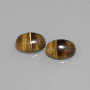 天然棕色Tiger's Eye，椭圆形切割，8.8×6.8毫米，不透明