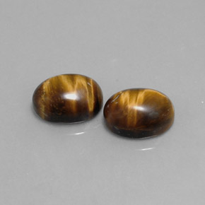 天然棕色Tiger's Eye，椭圆形切割，9×7毫米，不透明