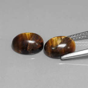 天然棕色Tiger's Eye，椭圆形切割，9.1×7.1毫米，不透明