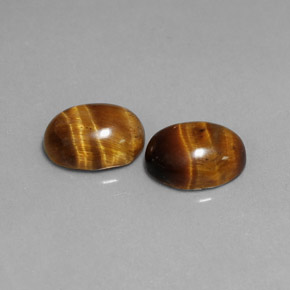 天然棕色Tiger's Eye，椭圆形切割，8.7×6.7毫米，不透明