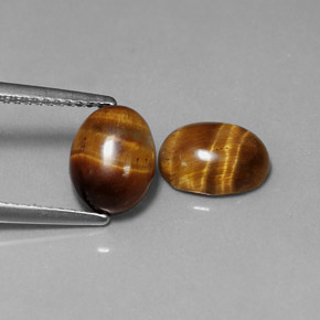 天然棕色Tiger's Eye，椭圆形切割，8.7×6.7毫米，不透明