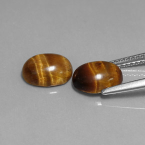 天然棕色Tiger's Eye，椭圆形切割，8.7×6.7毫米，不透明