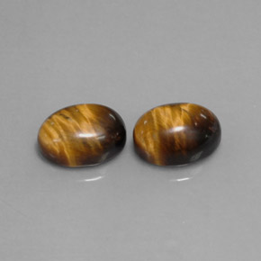 天然棕色Tiger's Eye，椭圆形切割，9×7毫米，不透明