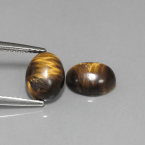 天然棕色Tiger's Eye，椭圆形切割，8.8×6.9毫米，不透明