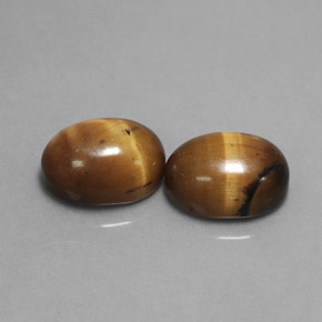 天然棕色Tiger's Eye，椭圆形切割，9×7毫米，不透明