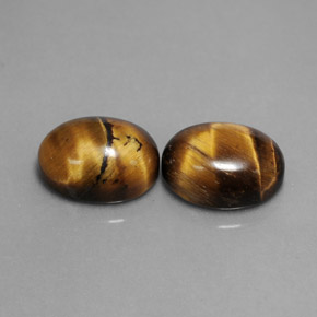 天然棕色Tiger's Eye，椭圆形切割，9×7毫米，不透明
