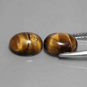 天然棕色Tiger's Eye，椭圆形切割，9×7毫米，不透明