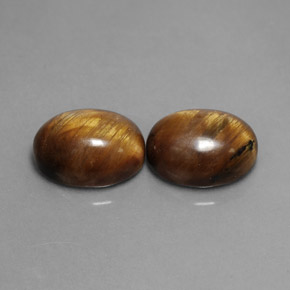 天然棕色Tiger's Eye，椭圆形切割，9×7毫米，不透明