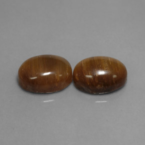 天然棕色Tiger's Eye，椭圆形切割，8.8×6.7毫米，不透明