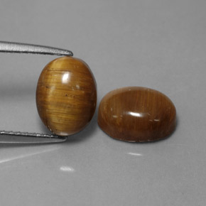 天然棕色Tiger's Eye，椭圆形切割，8.8×6.7毫米，不透明