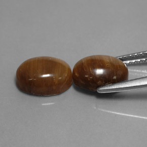 天然棕色Tiger's Eye，椭圆形切割，8.8×6.7毫米，不透明