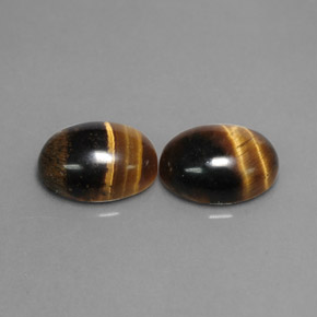 天然棕色Tiger's Eye，椭圆形切割，8.8×6.8毫米，不透明