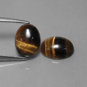 天然棕色Tiger's Eye，椭圆形切割，8.8×6.8毫米，不透明