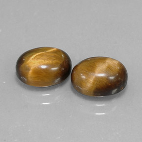 天然棕色Tiger's Eye，椭圆形切割，9×7毫米，不透明