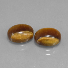 天然棕色Tiger's Eye，椭圆形切割，8.9×6.9毫米，不透明