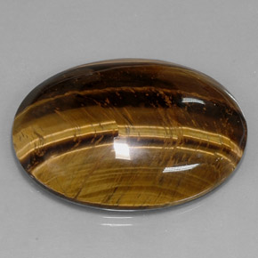 73.05克拉天然棕色Tiger's Eye，椭圆形切割，39.8×24.1毫米，不透明