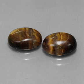 天然棕色Tiger's Eye，椭圆形切割，8.8×6.8毫米，不透明
