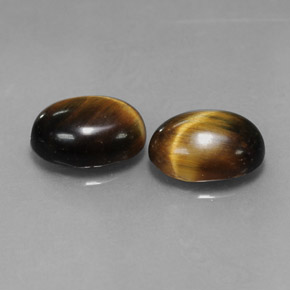 天然棕色Tiger's Eye，椭圆形切割，8.8×6.8毫米，不透明