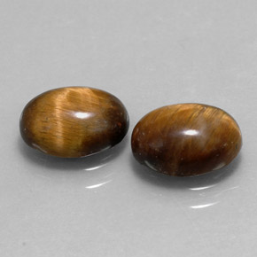 天然棕色Tiger's Eye，椭圆形切割，8.7×6.7毫米，不透明