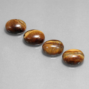 天然棕色Tiger's Eye，椭圆形切割，9×7毫米，不透明