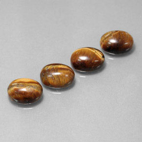 天然棕色Tiger's Eye，椭圆形切割，9×7毫米，不透明