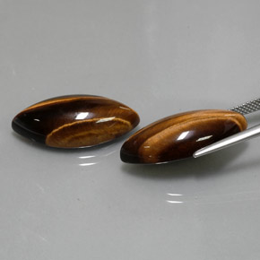 克拉天然虎眼石，榄尖形，不透明