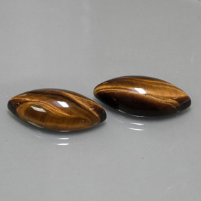 天然棕色Tiger's Eye，马眼形，24.9×12.1毫米，不透明