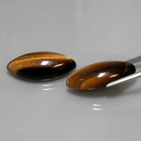 克拉天然虎眼石，榄尖形，不透明