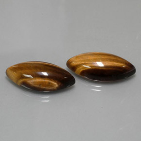 天然棕色Tiger's Eye，马眼形，24.8×12.1毫米，不透明