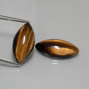天然棕色Tiger's Eye，马眼形，24.8×12.1毫米，不透明