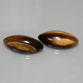 天然棕色Tiger's Eye，马眼形，24.8×12.1毫米，不透明