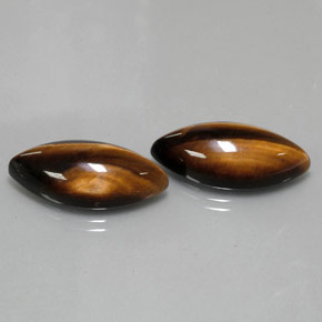 天然棕色Tiger's Eye，马眼形，24.9×12.2毫米，不透明