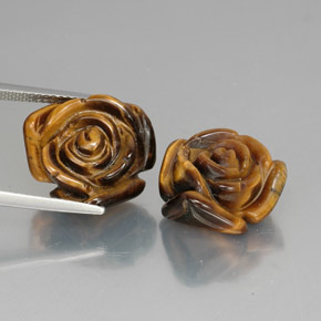 天然棕色Tiger's Eye，异形，15×13.9毫米，不透明