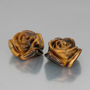 天然棕色Tiger's Eye，异形，15×13.9毫米，不透明