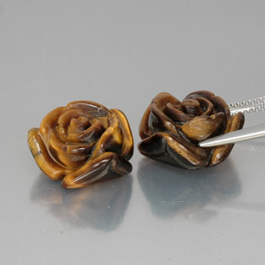 天然棕色Tiger's Eye，异形，15×13.9毫米，不透明