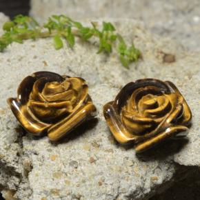24.14天然棕色Tiger's Eye，花形切工，16.1×15.2毫米，不透明